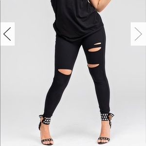 Kira Grace Kathryn Budig Slashed 7/8 legging, S